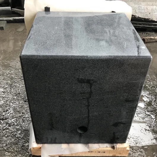 polished dark grey granite seat