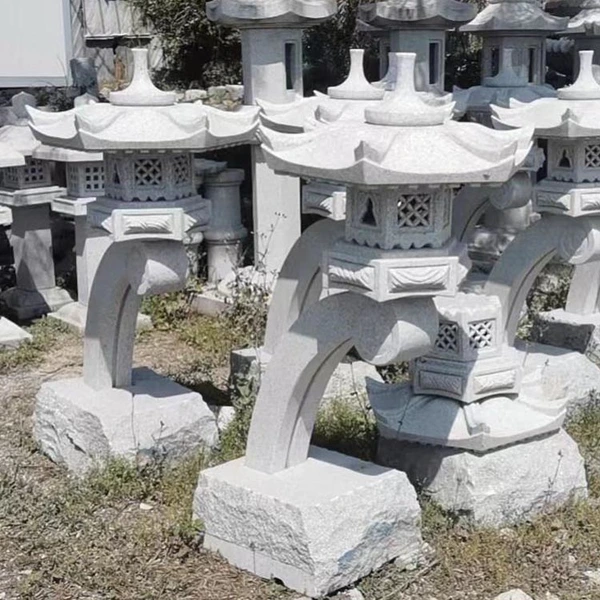 natural stone carving granite lantern