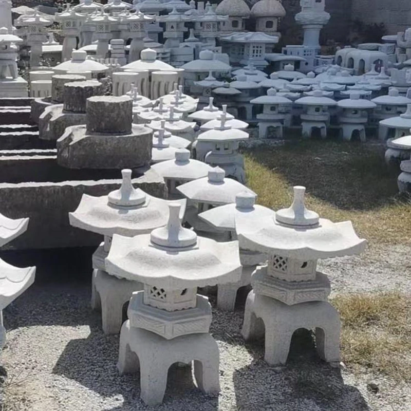 natural stone carving granite lantern