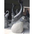 garden stone sculpture granite dolphin carving