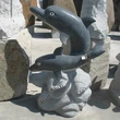 garden stone sculpture granite dolphin carving