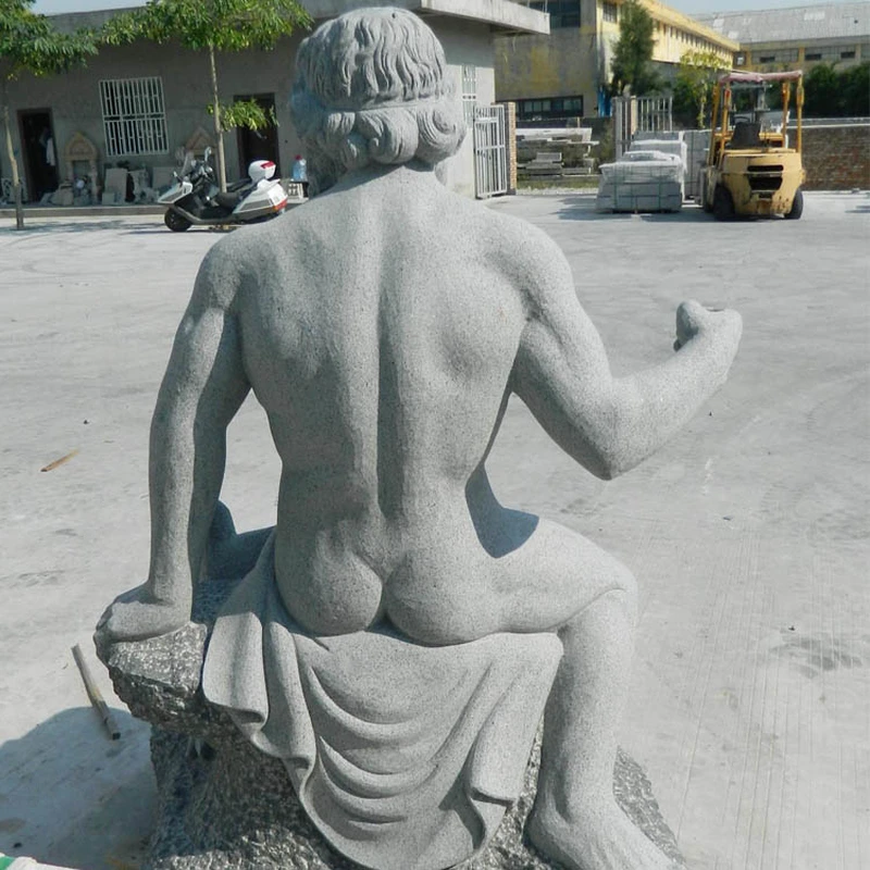wholesale garden stone statue granite figure Neptune carving