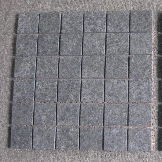 black granite flamed mesh cobble stone