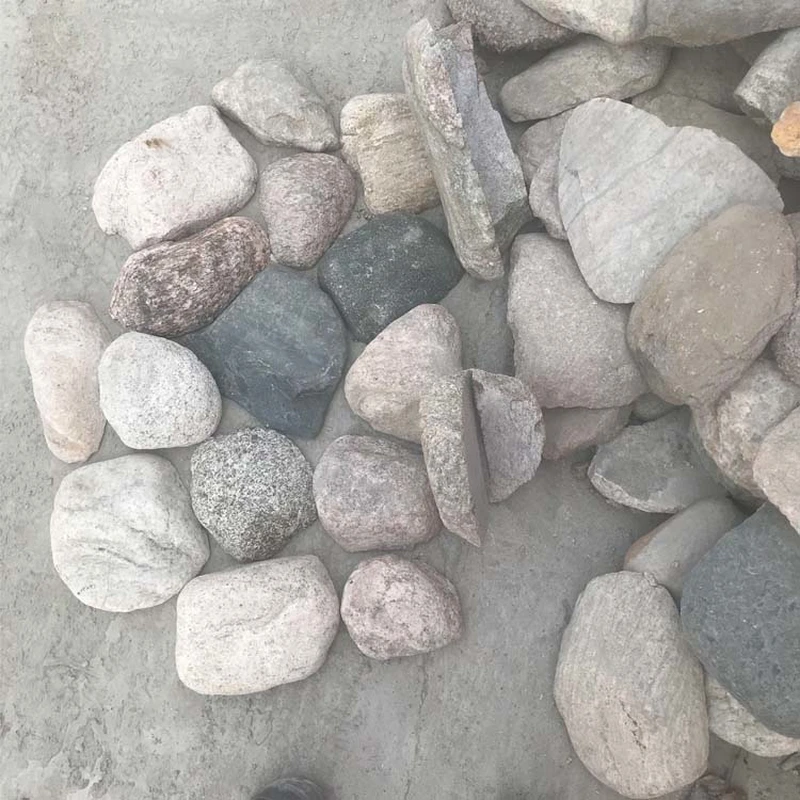 crazy pattern pebble stone wall project