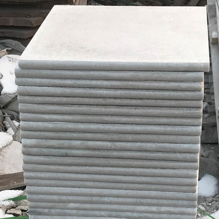 white quartz flamed pool coping stone with bullnose
