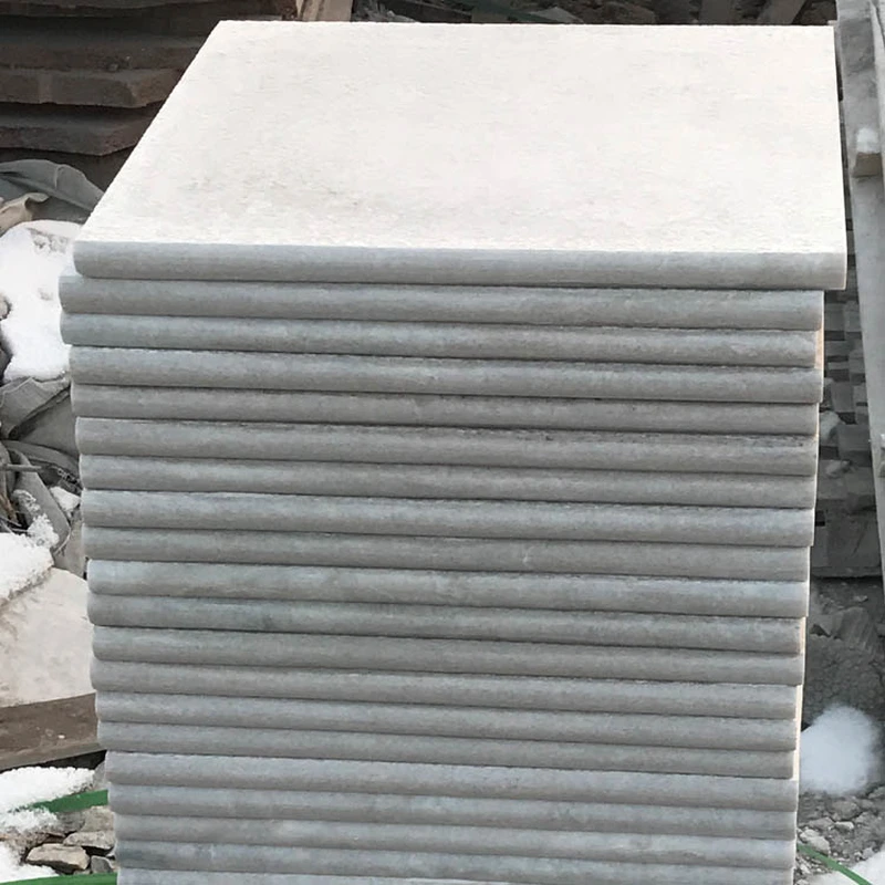 white quartz flamed pool coping stone with bullnose