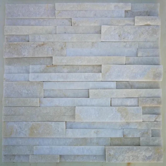 white quartz natural split stacked stone veneer panel