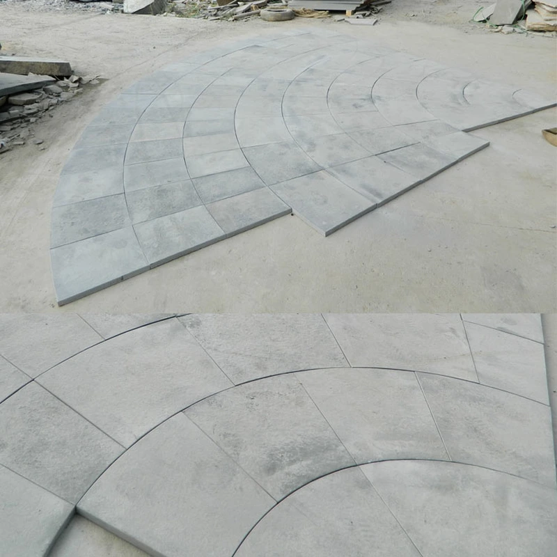 black basalt flamed customized circle outdoor pavers