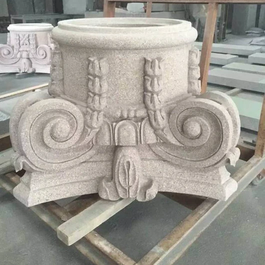 granite and marble column heads carving stone