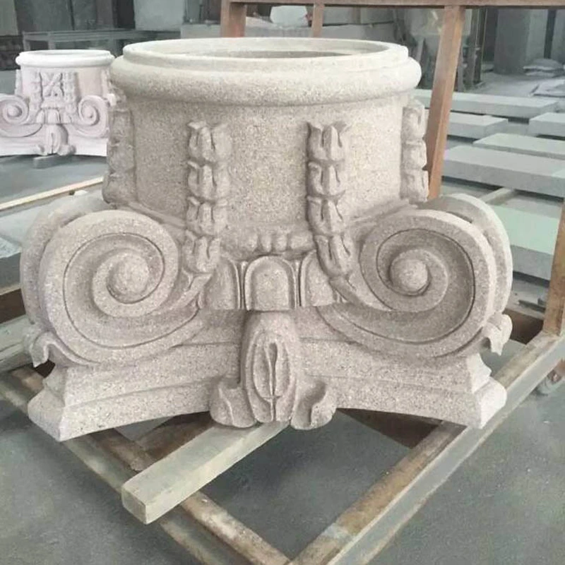 granite and marble column heads carving stone