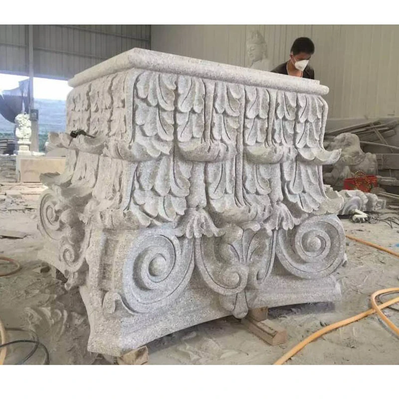 granite and marble column heads carving stone