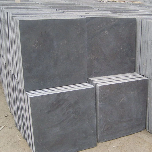 Honed blue limestone paving tiles