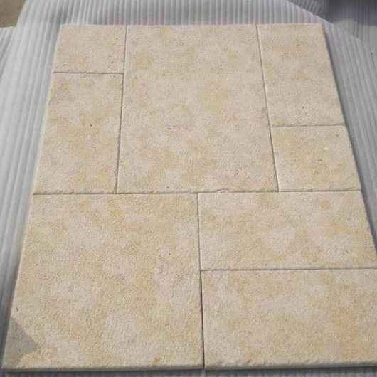tumbled yellow limestone paving stone tiles