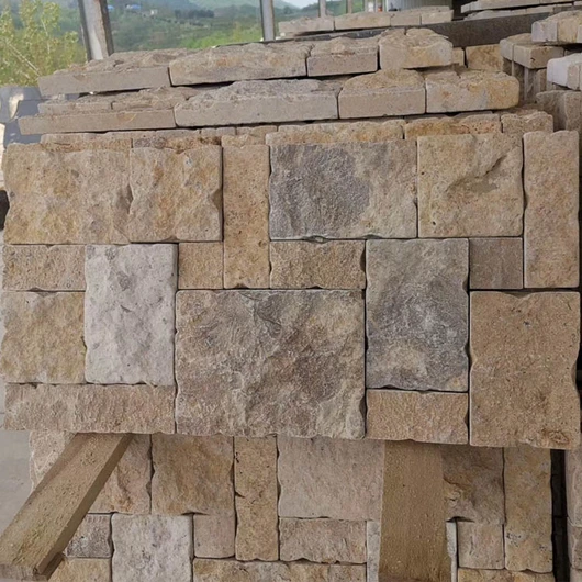 yellow limestone natural split wall pattern tiles