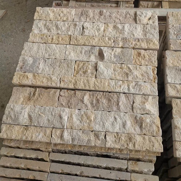 yellow limestone natural split wall pattern tiles