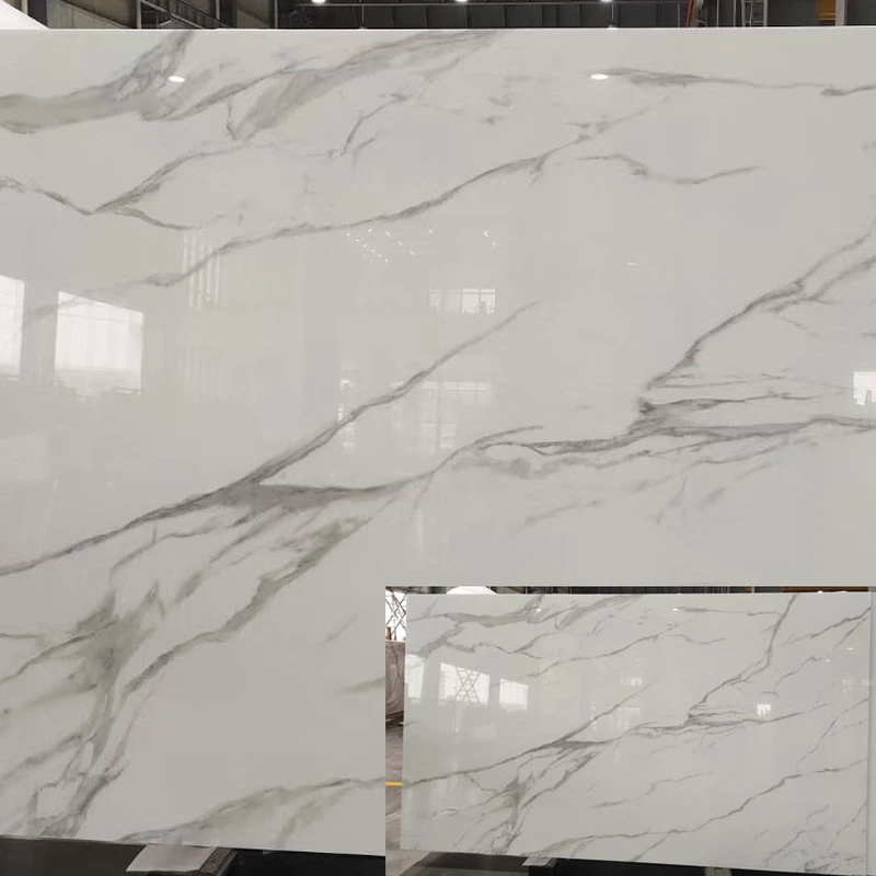 white artificial quartz stone slab