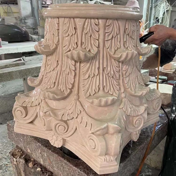 white marble stone pillars caps
