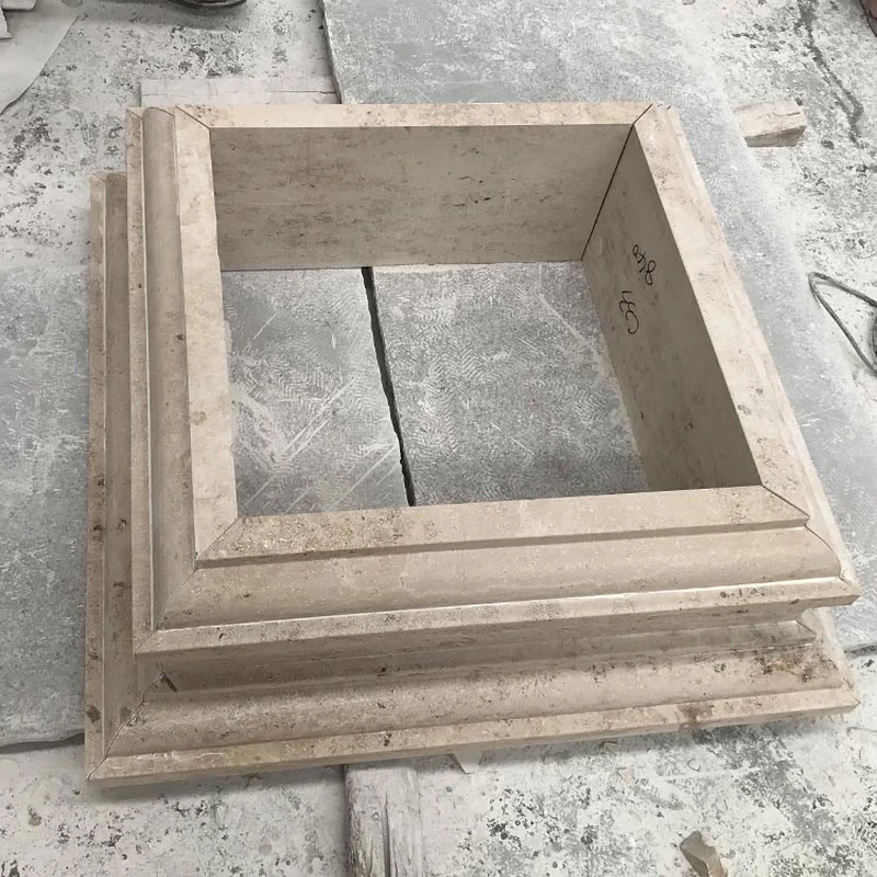 polished beige limestone molding for building projects