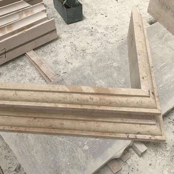 polished beige limestone molding for building projects