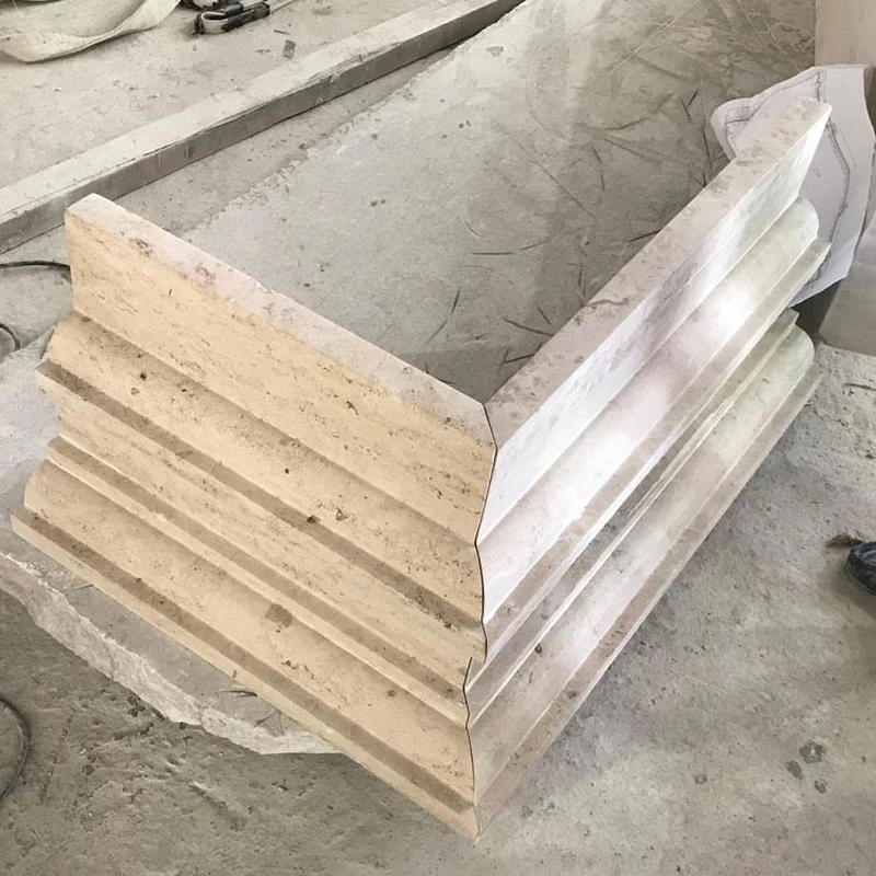 polished beige limestone molding for building projects