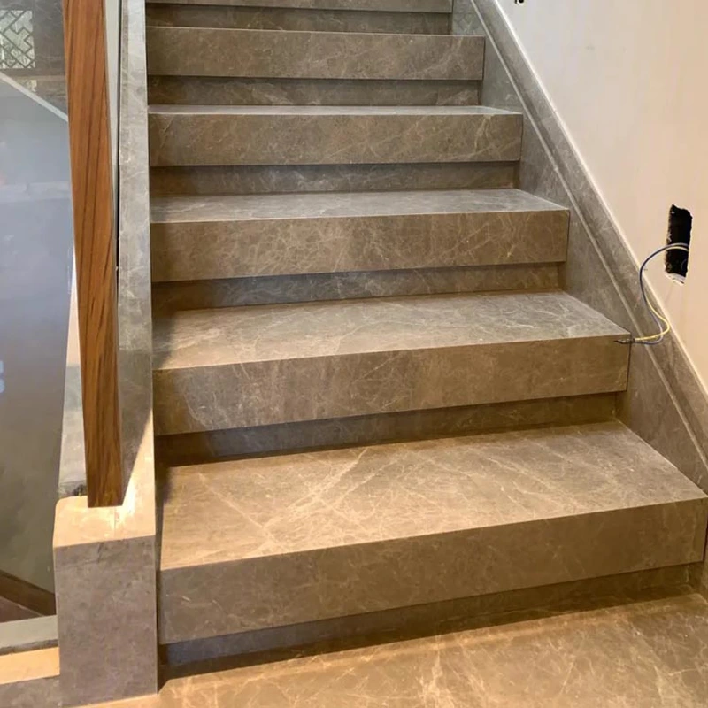 polished interior marble steps and risers