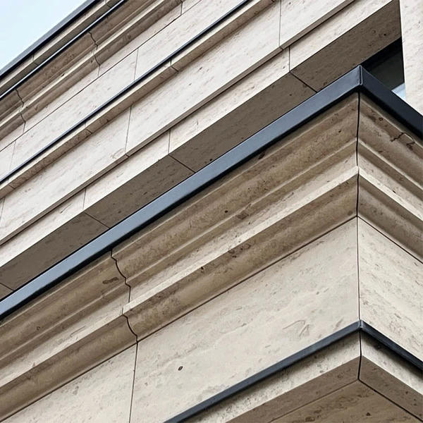 polished beige limestone molding for building projects