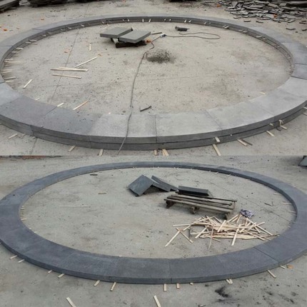 flamed G684 black pearl granite circle pavers