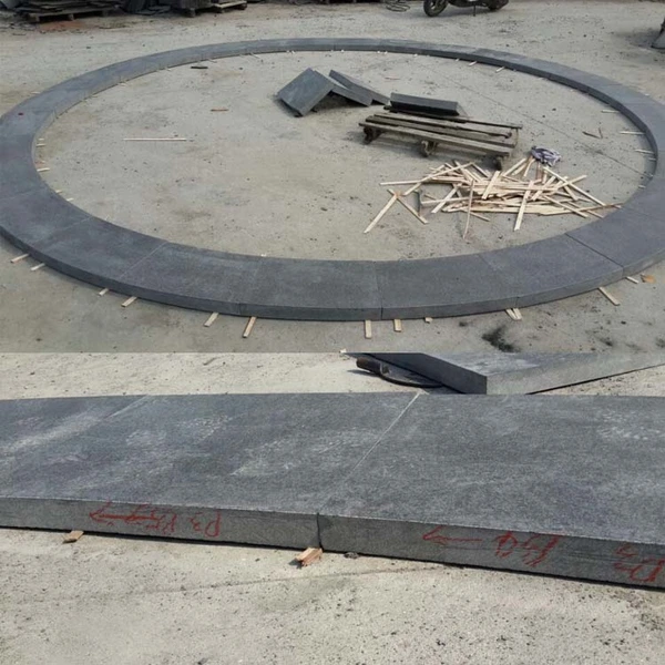 flamed G684 black pearl granite circle pavers