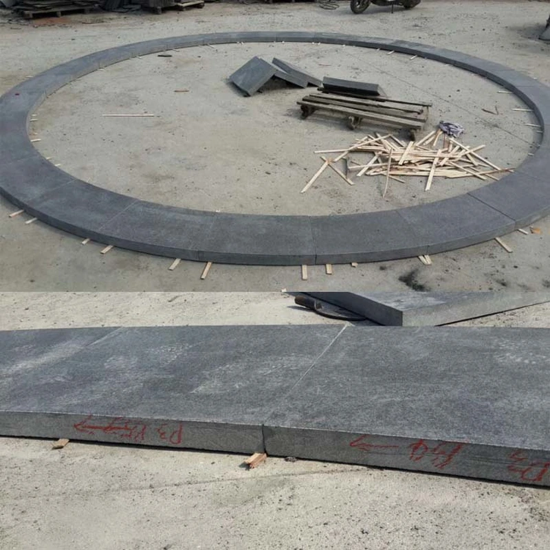 flamed G684 black pearl granite circle pavers