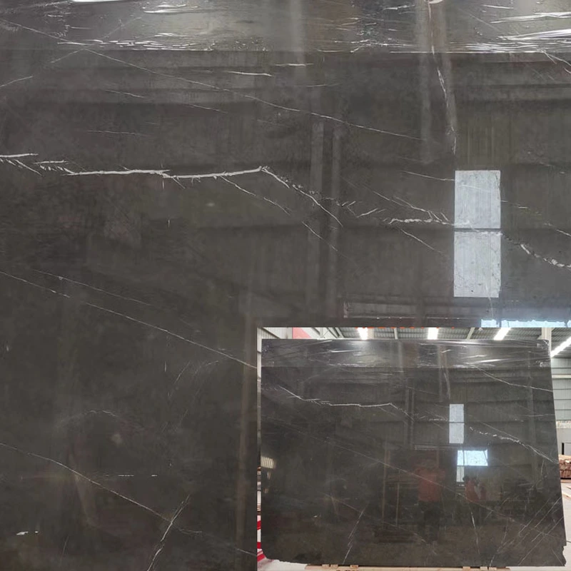 dark grey marble stone slabs