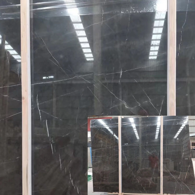 dark grey marble stone slabs