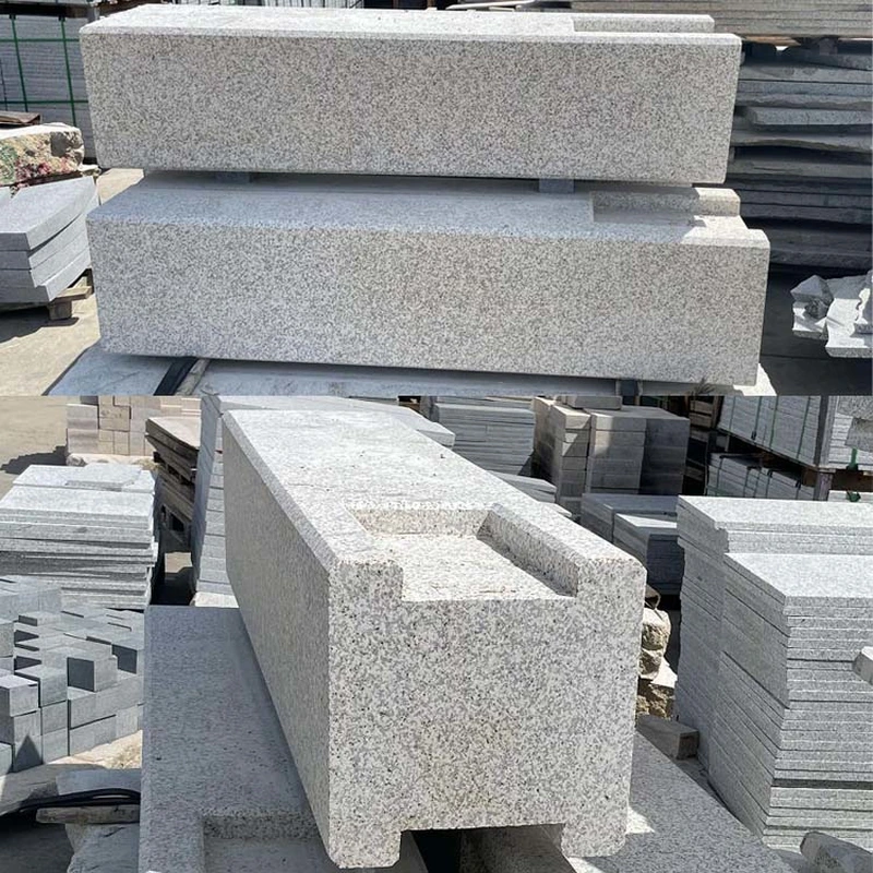 G682 yellow outdoor granite fence pillars and caps