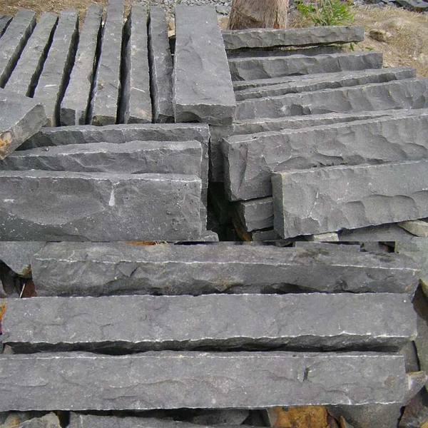black basalt stone natural split stone palisade