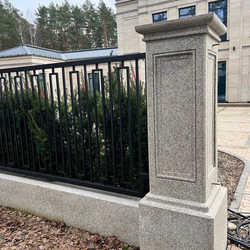 G682 yellow granite entrance pillars