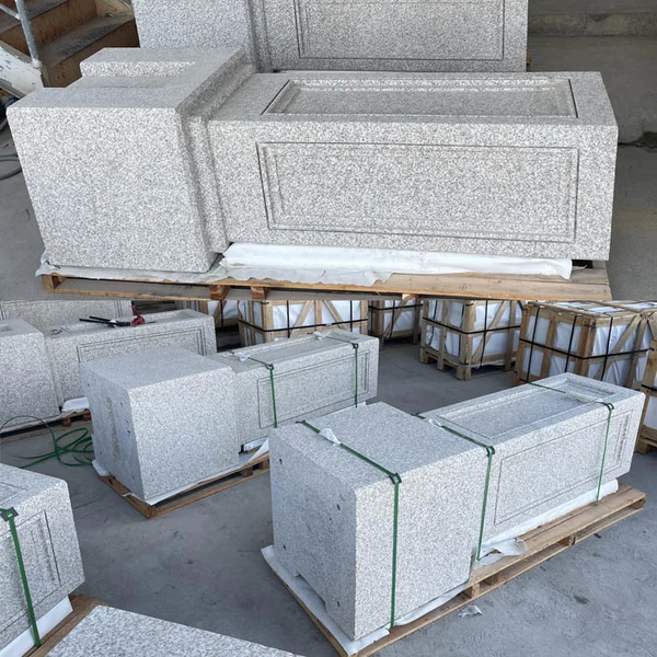 G682 yellow granite entrance pillars