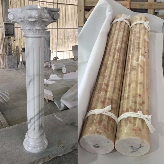 marble and granite round stone column