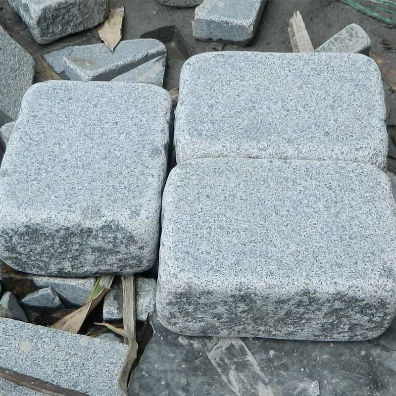 tumbled dark grey granite cobble stone for patio