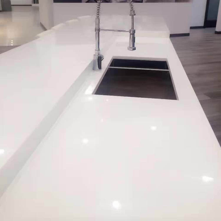 white artificial quartz kitchen counter tops