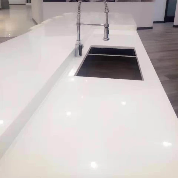 white artificial quartz kitchen counter tops