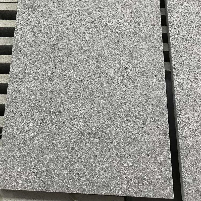 G654 dark grey granite flamed paving tiles for outdoor pavement