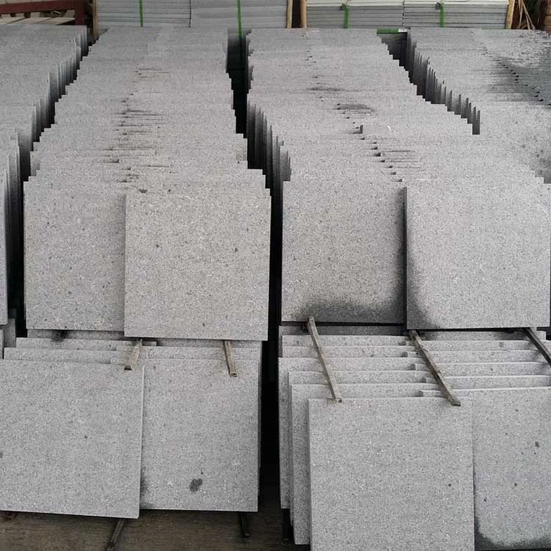 G654 dark grey granite flamed paving tiles for outdoor pavement