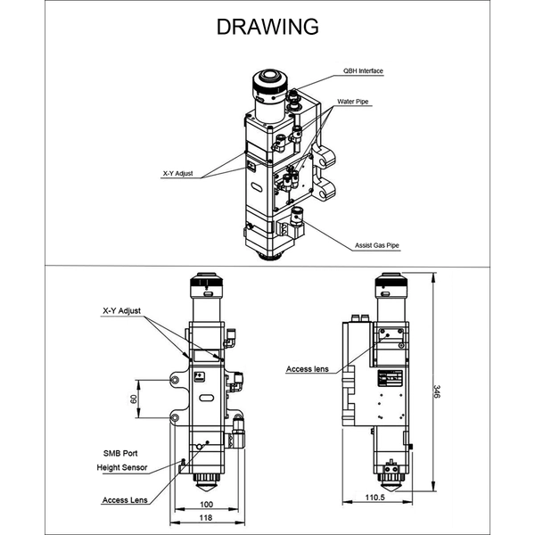 RAYTOOLS 1.5KW BM109 SERIES FIBER LASER CUTTING HEAD