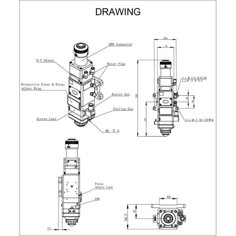 RAYTOOLS BT240S FIBER LASER CUTTING HEAD