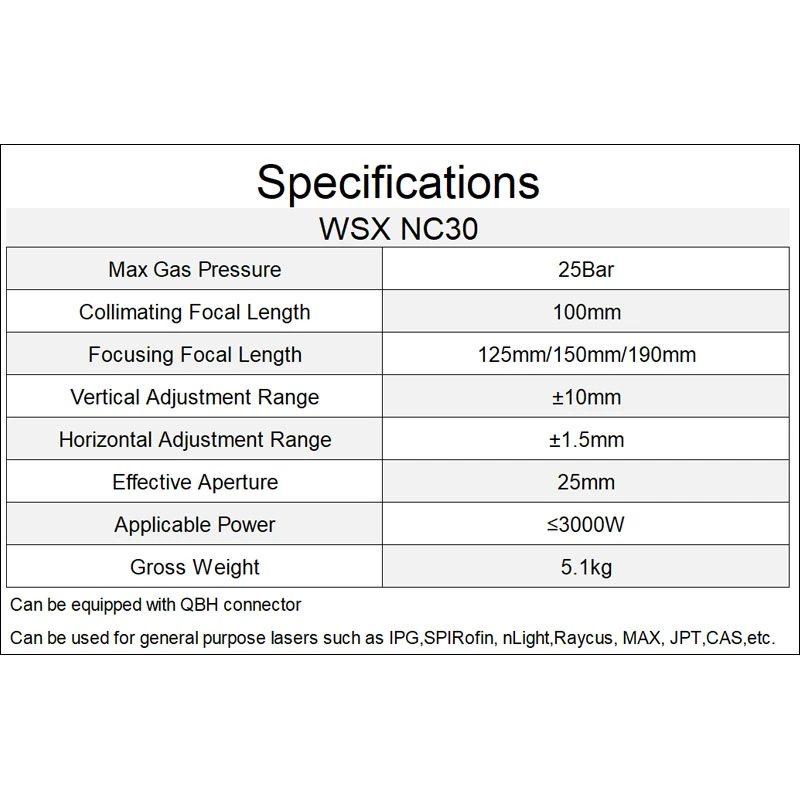 WSX NC30 AUTOFOCUS LASER CUTTING HEAD