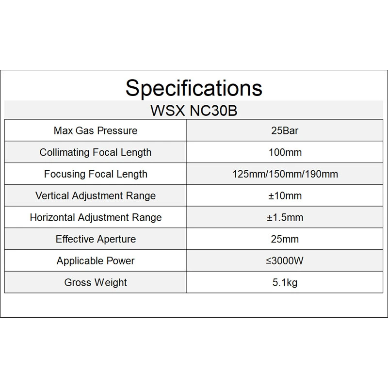 WSX NC30B AUTOFOCUS LASER CUTTING HEAD