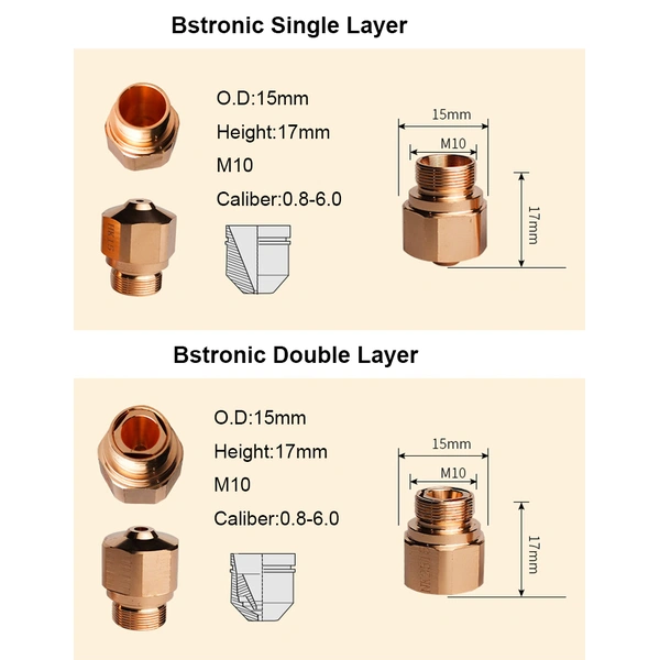 BYSTRONIC HK/NK TYPE LASER CUTTING NOZZLES