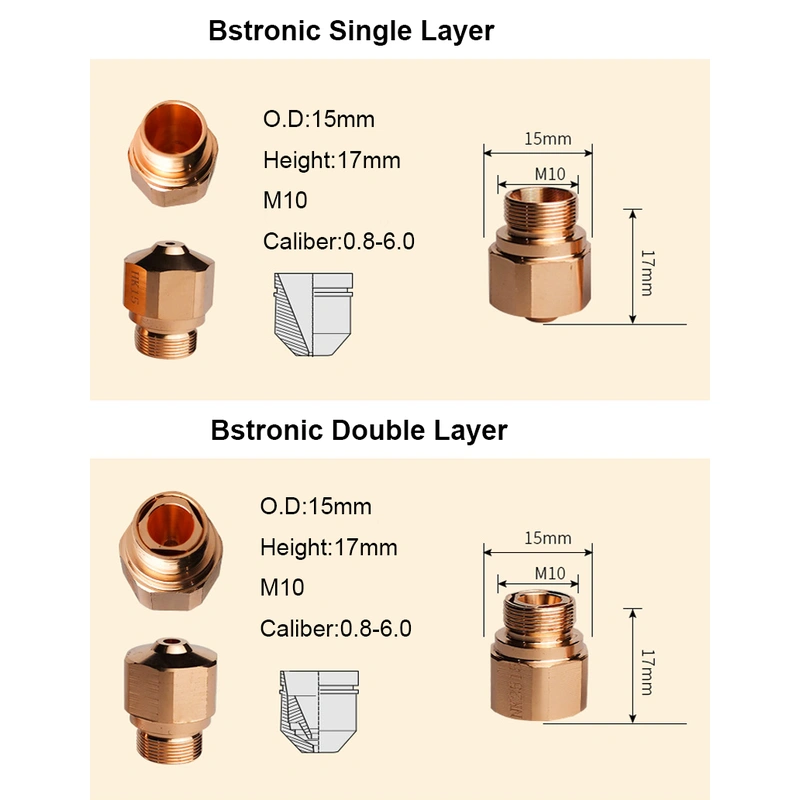 BYSTRONIC HK/NK TYPE LASER CUTTING NOZZLES