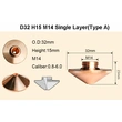 RAYTOOLS D32 H15 M14 LASER CUTTING NOZZLES