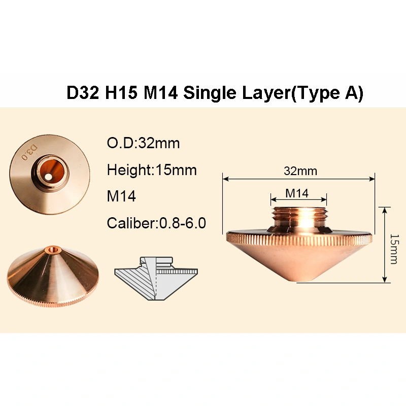 RAYTOOLS D32 H15 M14 LASER CUTTING NOZZLES