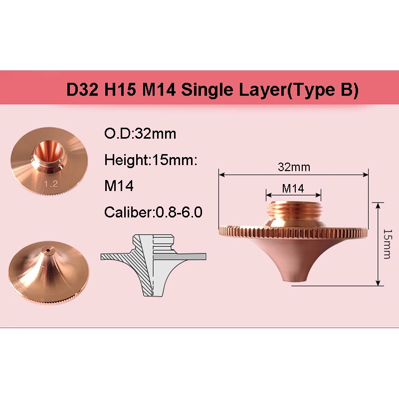 RAYTOOLS D32 H15 M14 LASER CUTTING NOZZLES
